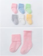 VWU Baby Toddler Kids Ankle Crew Socks with Grips Unisex Warm Thick Cotton Winter Socks 0-10T 6/8 Pack - Image 5